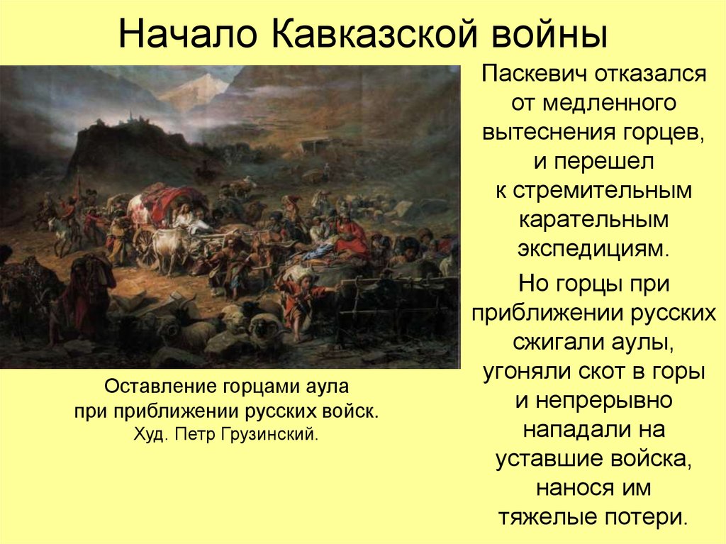 Информационно творческий проект кавказская война составьте дайджест краткое изложение