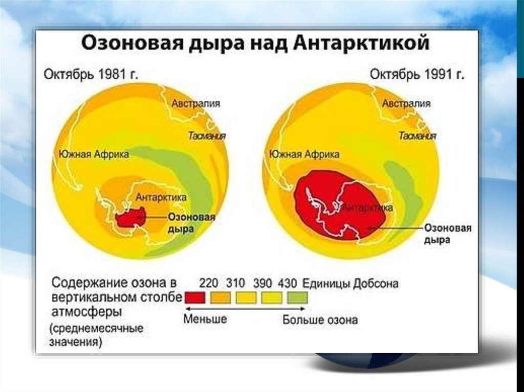 Карта озонового слоя