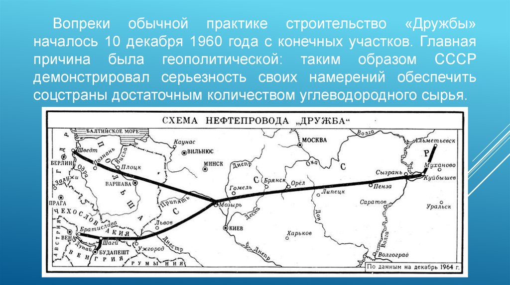 История строительства крупнейшего в мире нефтепровода дружба презентация