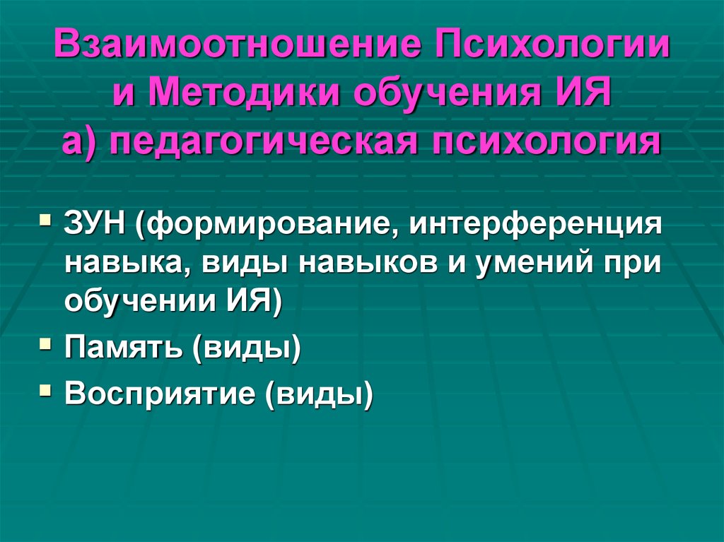 Педагогическая психология методы обучения. Зун психология педагогическая. Интерференция в методике преподавания иностранных языков. Задачи применения психологии в методике обучения ия.