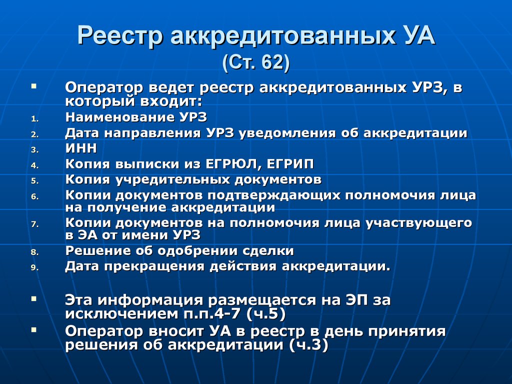 Реестр аккредитации