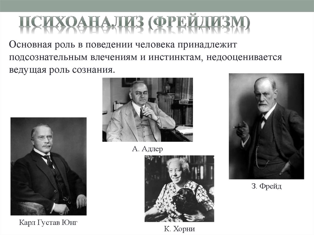 Фрейдизм в психологии. Фрейдизм Юнг. Основные представители психоанализа. Представители фрейдизма в философии. Представители психоанализа в философии.