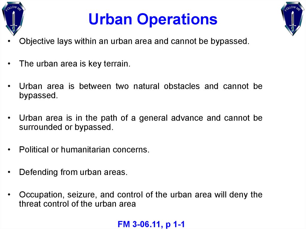 Urban Operations