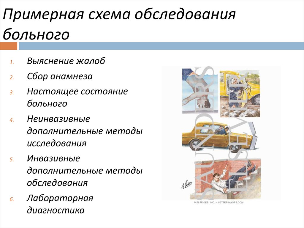 Схема общего обследования больного