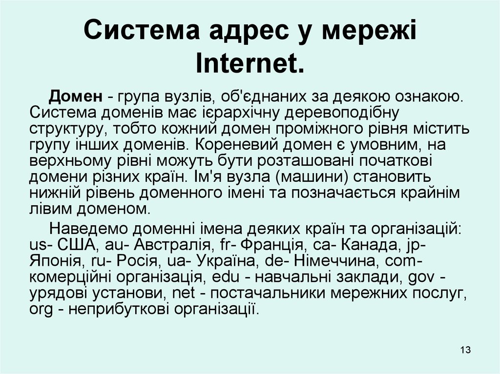 Система адрес у мережі Internet.