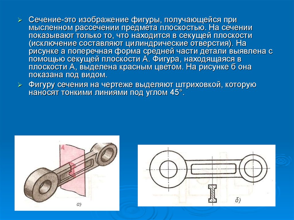 Изображение получено мысленным рассечением предмета плоскостью