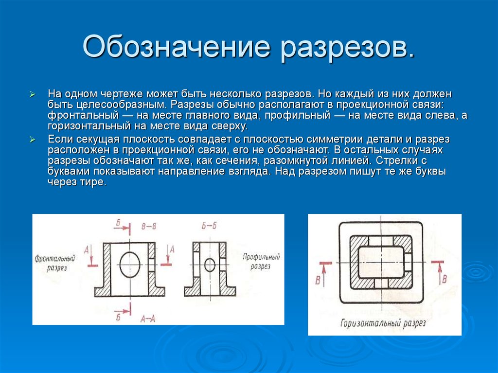 Как обозначить разрез на чертеже