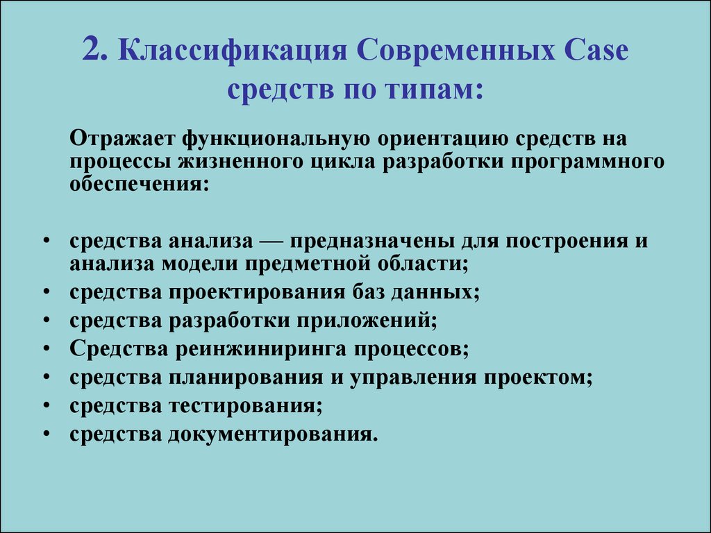 Архитектура case средств включает