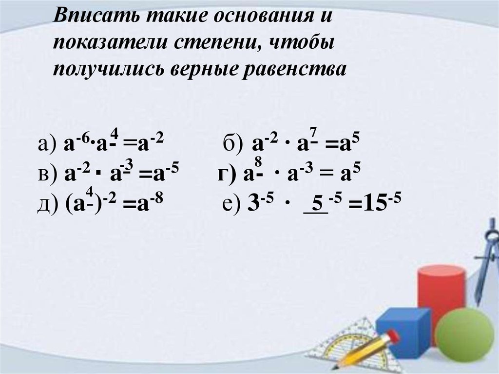 4 в степени с основанием 2. Основание и показатель степени. Равенство степеней. Степень и показатель степени. Как указать основание и показатель степени.