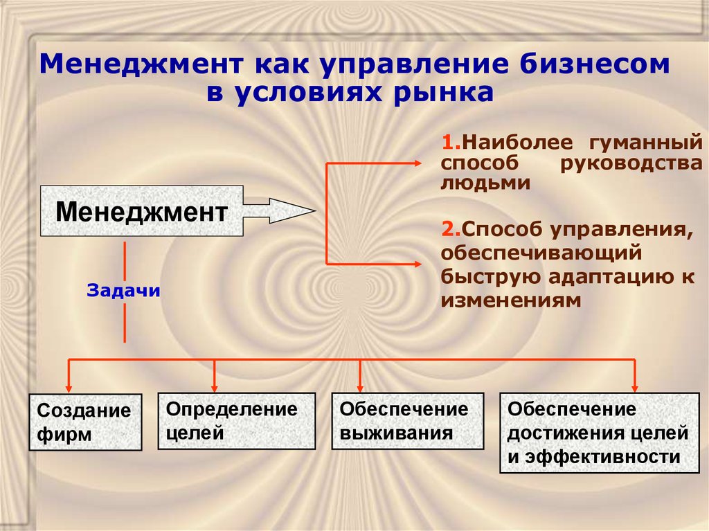 Менеджмент в рыночной экономике план