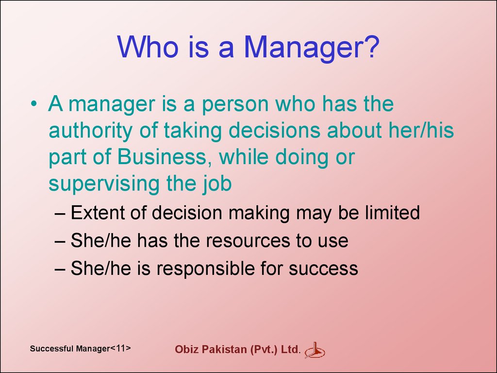 Who is a Manager?