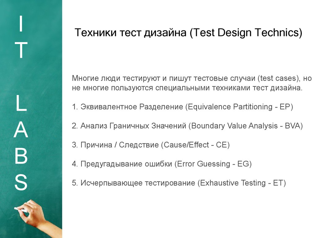 Техники тест дизайна (Test Design Technics)