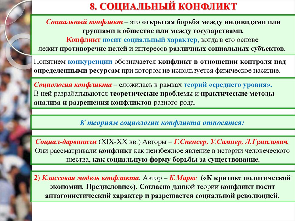 Социология конфликта презентация