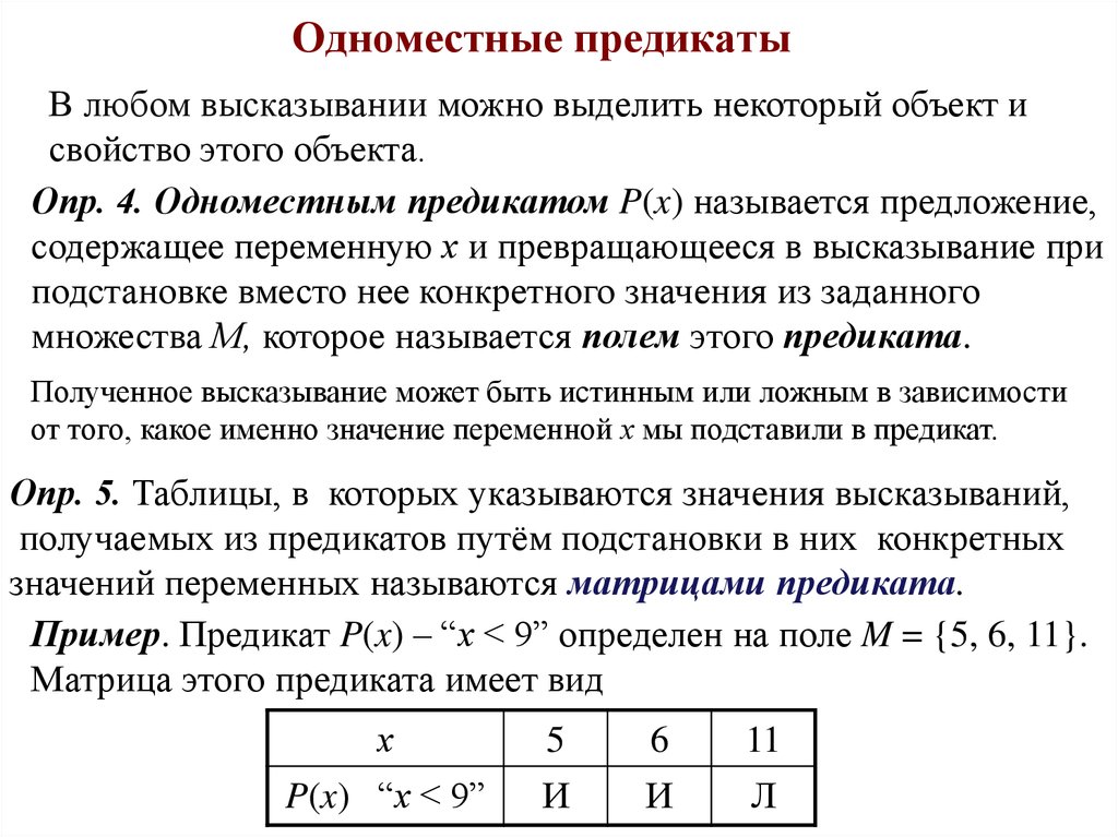 Предикат сравнения с образцом