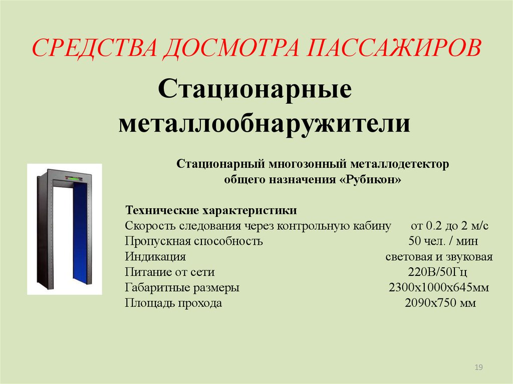 Технические средства досмотра пассажиров ручной клади и грузов презентация