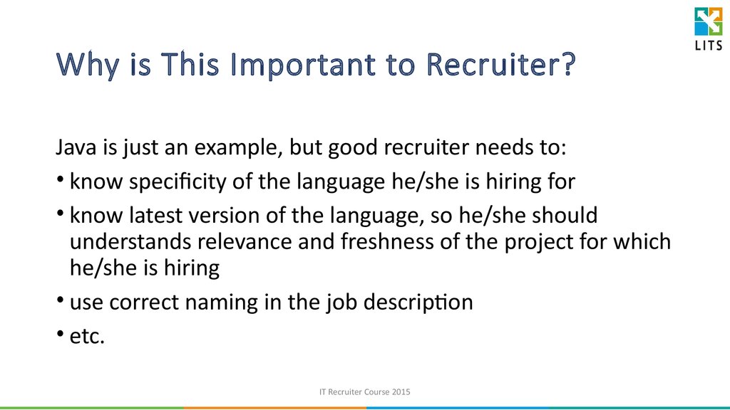 Why is This Important to Recruiter?