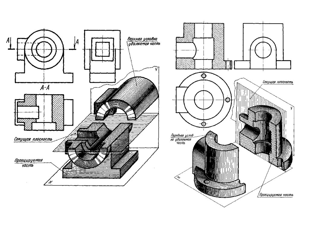 Изображения виды разрезы. Изображения виды разрезы сечения. Построить фронтальный разрез детали 2.305-68. ГОСТ 2.305-68 изображения-виды разрезы сечения. Черчение сечение и разрезы.