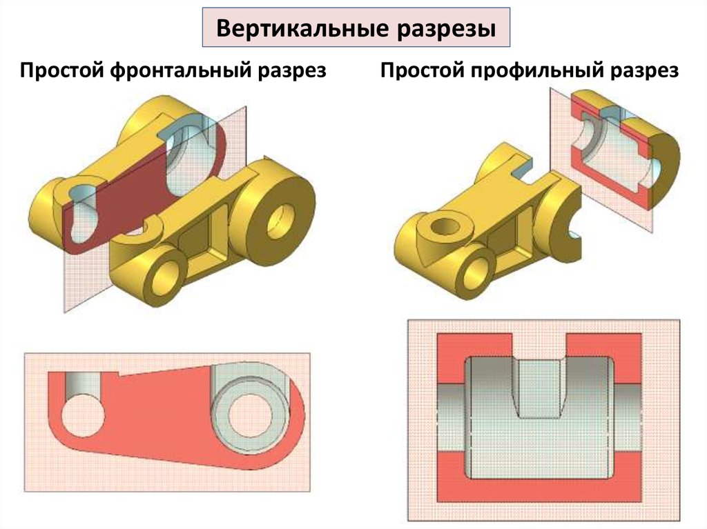 Вертикальный разрез на чертеже