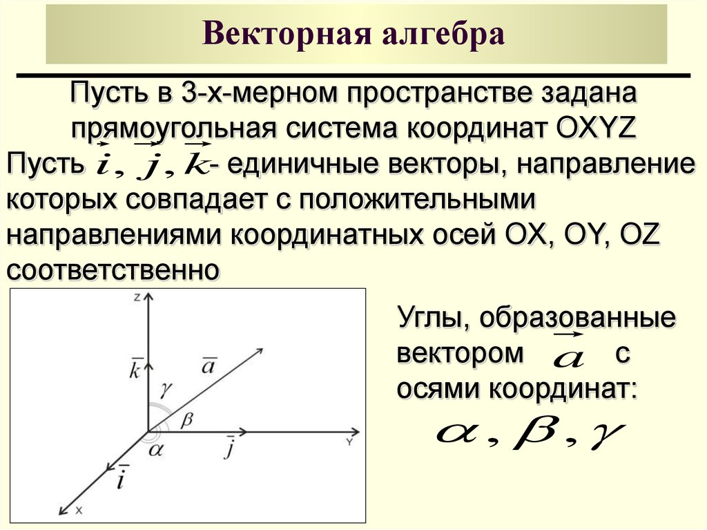 Вектор в системе координат