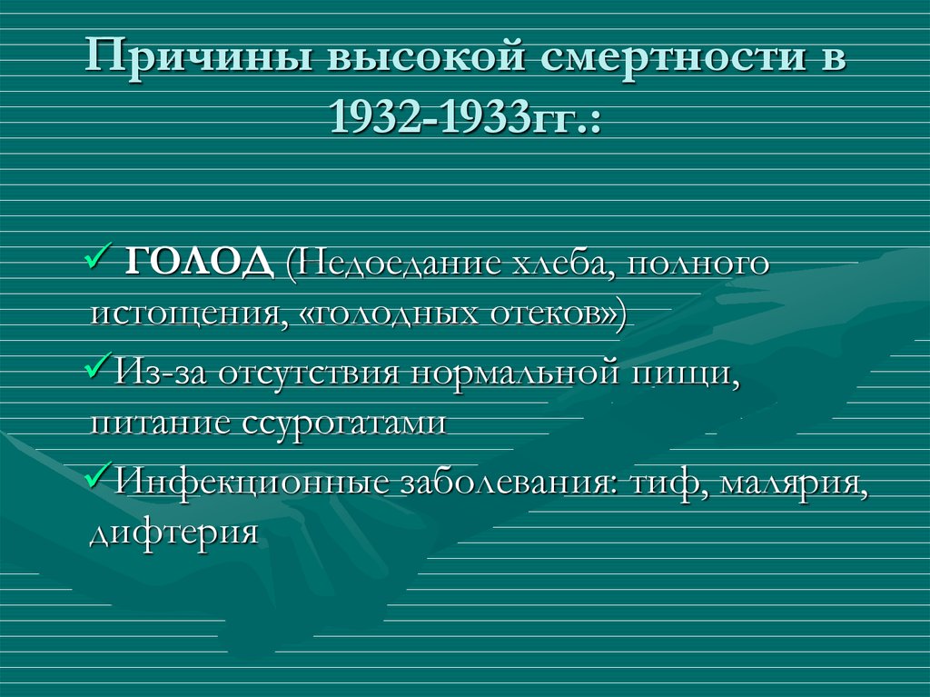 Причины голода 1932 1933