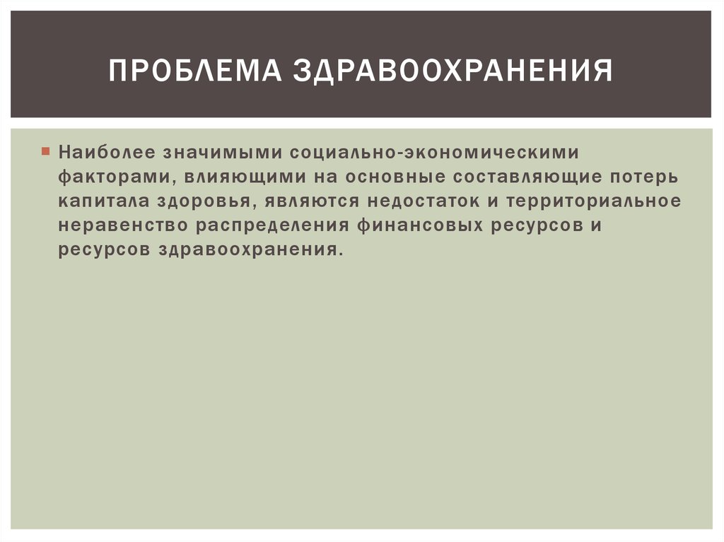 Проблема здравоохранения презентация