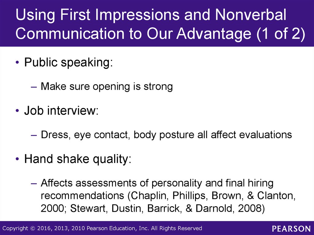 Using First Impressions and Nonverbal Communication to Our Advantage (1 of 2)