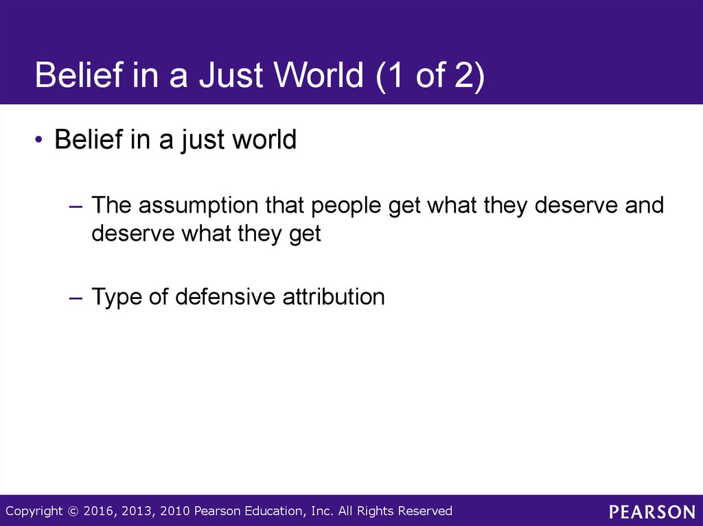 Belief in a Just World (1 of 2)
