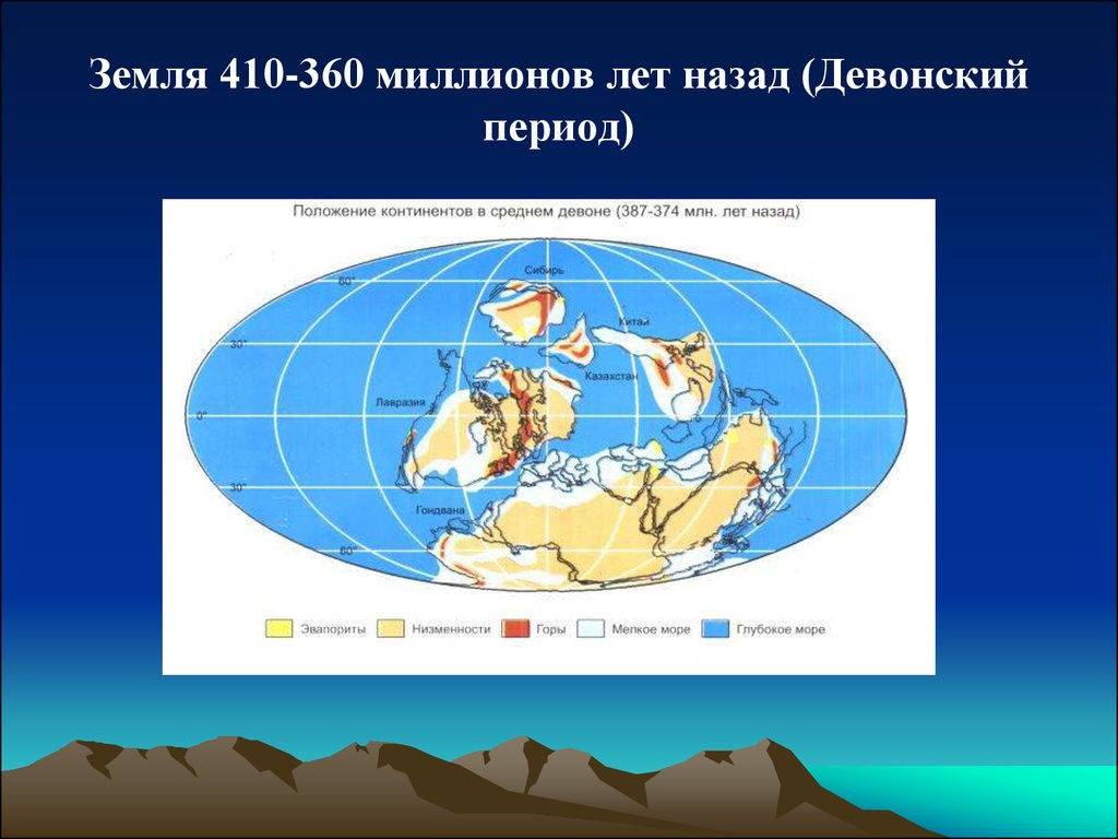 Земля 410-360 миллионов лет назад (Девонский период)