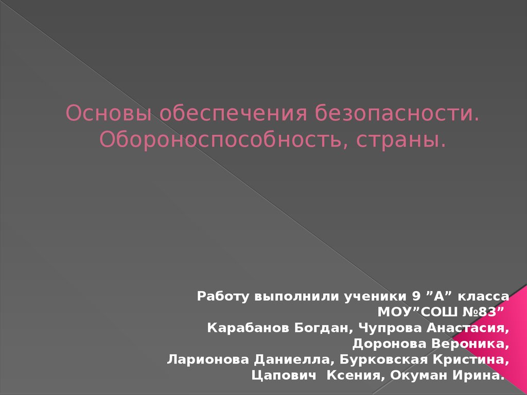 Правительство обеспечивает правопорядок и обороноспособность