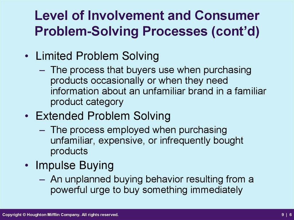the problem solving benefits that the consumer is really buying