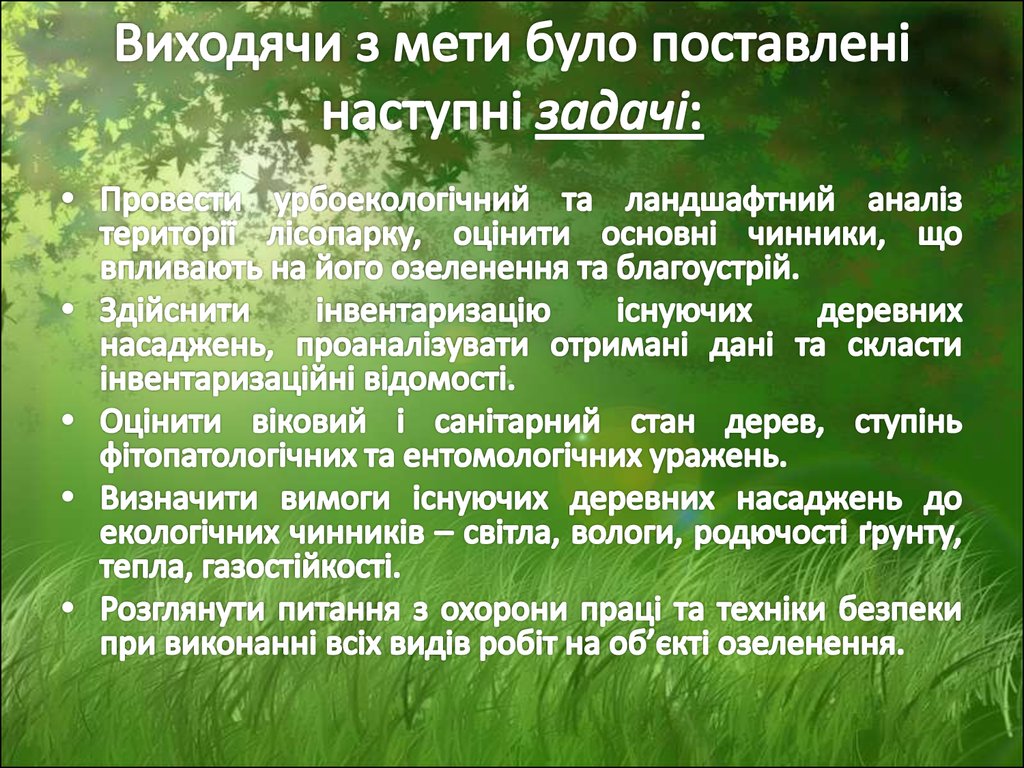 Виходячи з мети було поставлені наступні задачі: