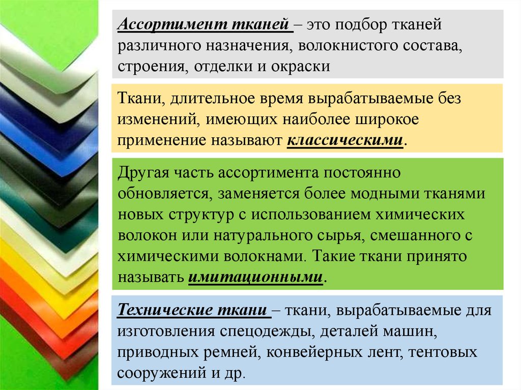 Характер материала. Классификация и ассортимент тканей. Ассортимент тканей в таблице. Характеристика ассортимента тканей. Ассортимент тканей кратко.