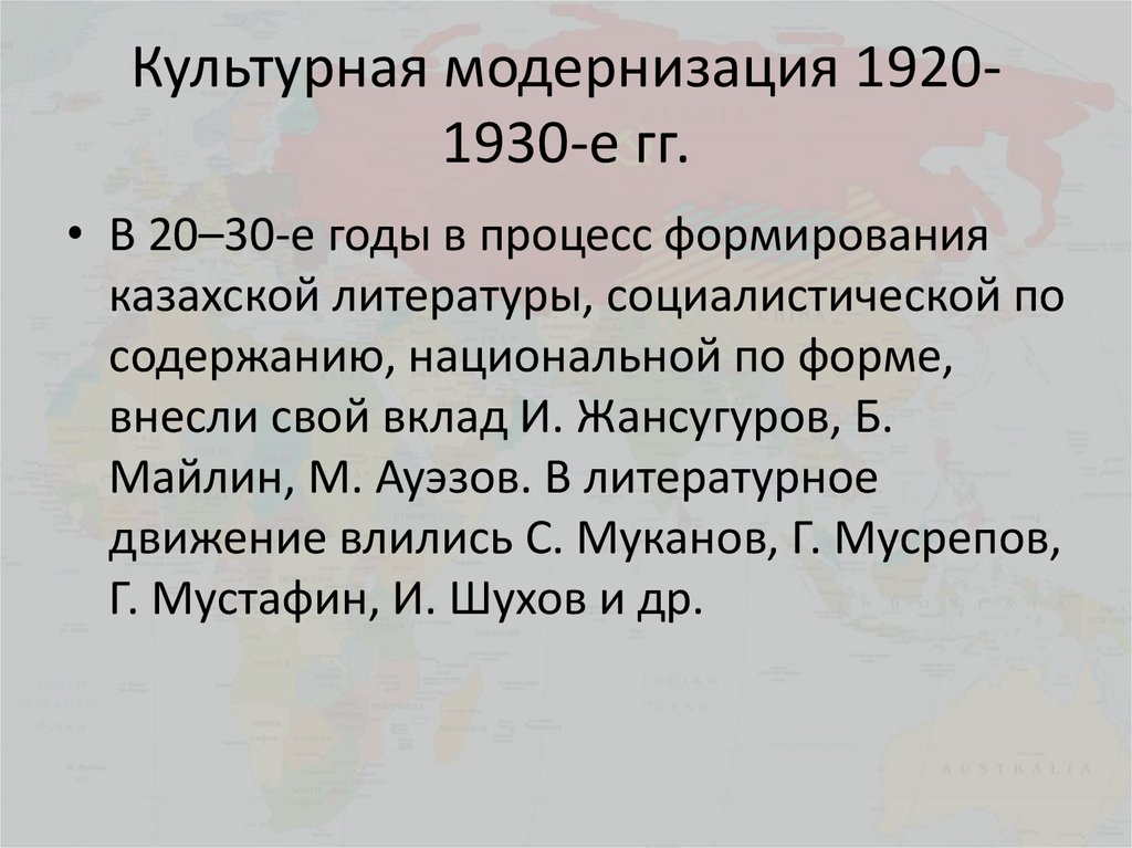 Культурная модернизация 1920-1930-е гг.