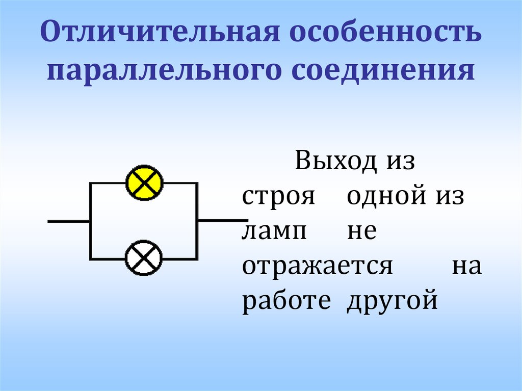 На каких схемах лампы соединены параллельно