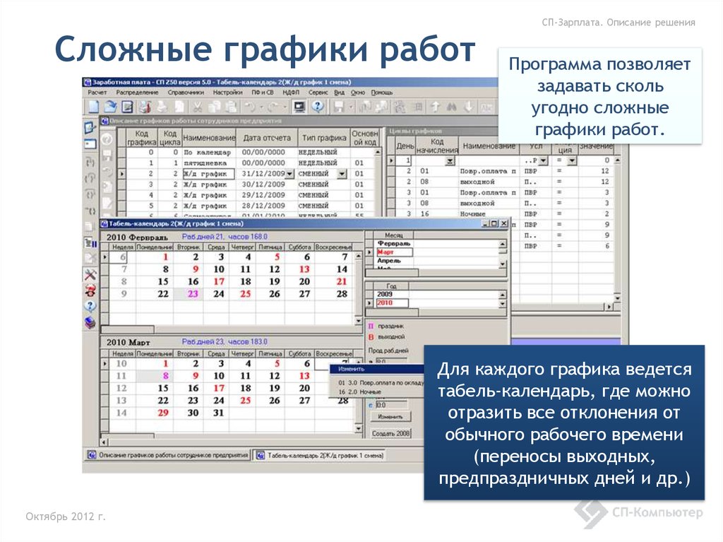 Описание решения. Сложный график работы. Программы для работы с графикой. Виды режимы работы программы. Пример сложной Графика работы.