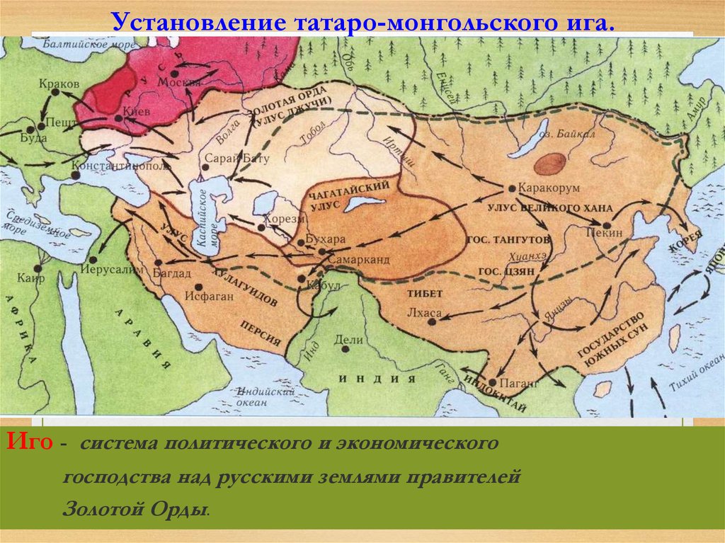 Татаро монгольское нашествие карта