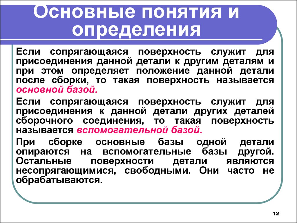 Положение детали. Основные понятия и определения. Поверхность понятие и определение. Основные поверхности это определение. Основные определения определений.