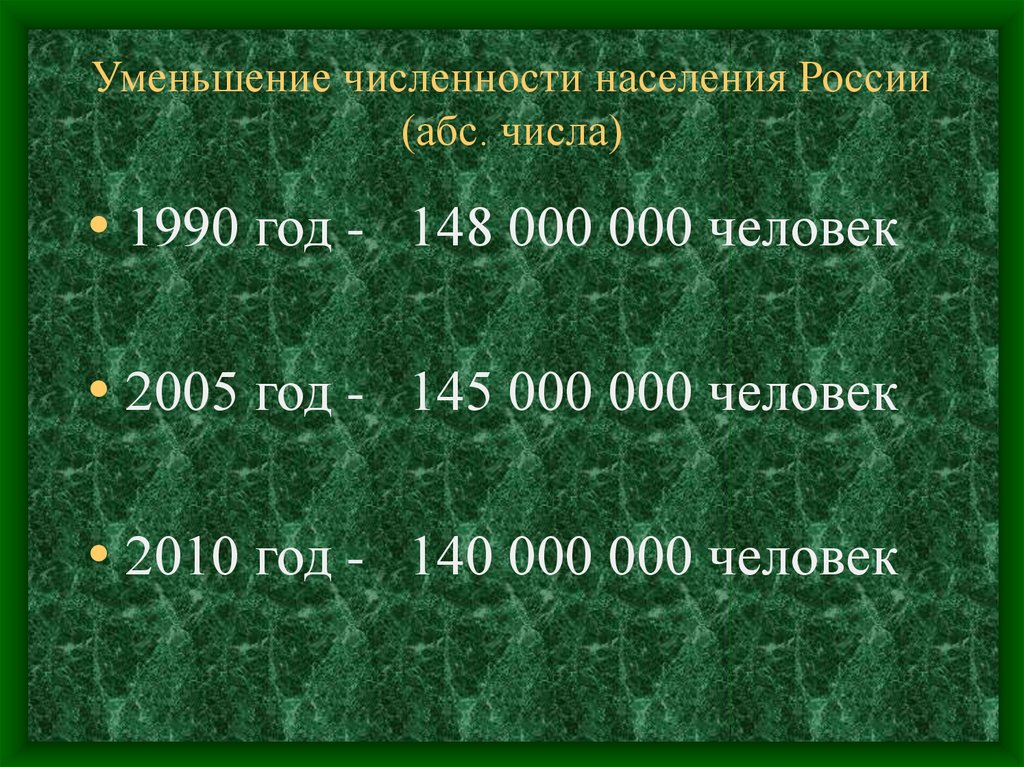 Сокращение численности населения