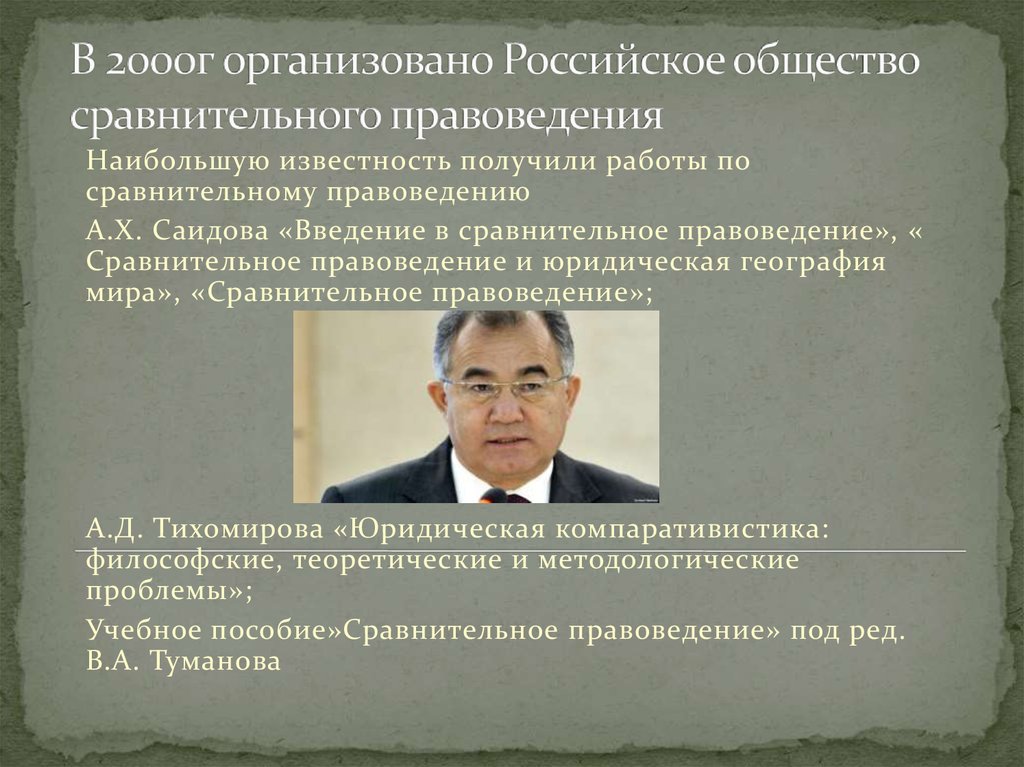 Саидов а х сравнительное правоведение