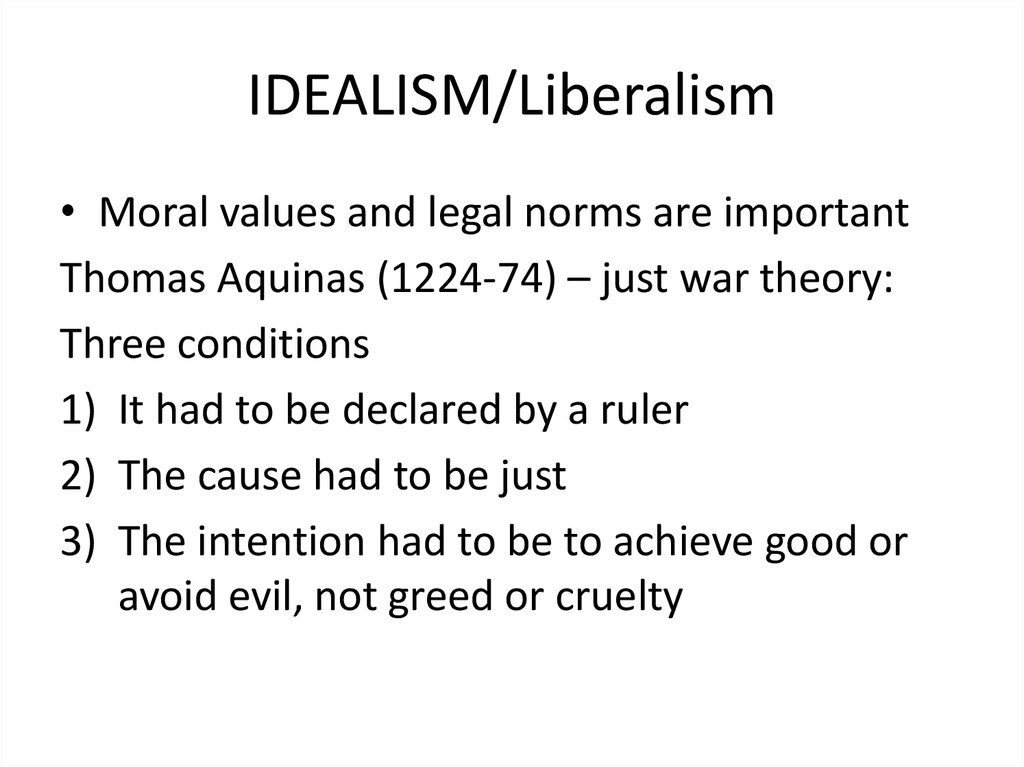 IDEALISM/Liberalism