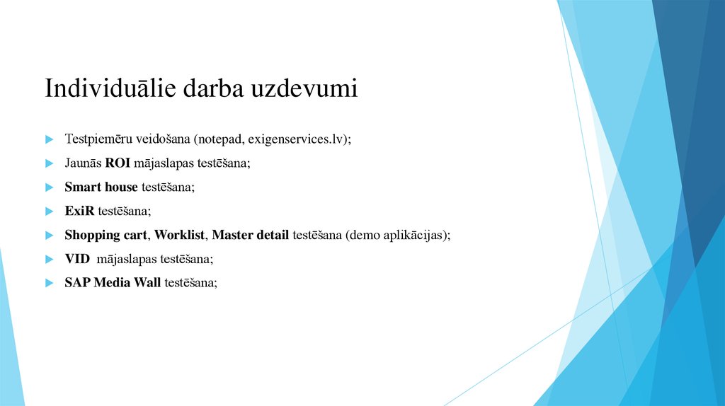 Individuālie darba uzdevumi