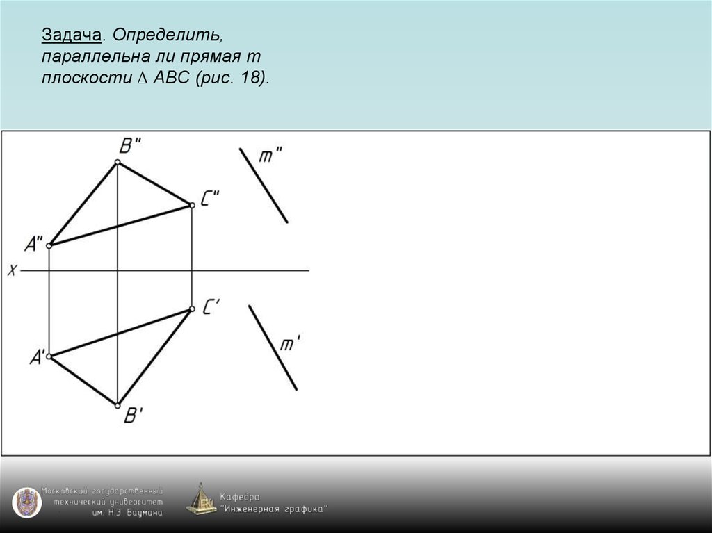 Прямая параллельная плоскости треугольника. Прямые параллельные плоскости ABC. Задание плоскости на чертеже. Задание плоскости параллельными прямыми. Прямая параллельная заданной плоскости ABC.