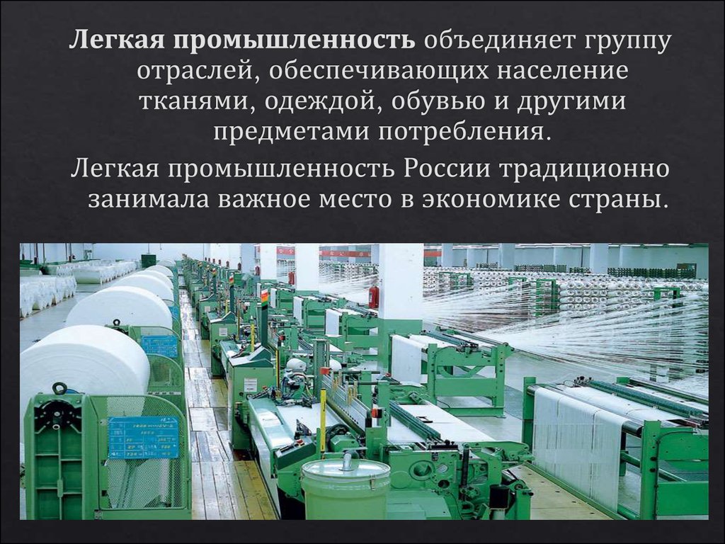 Какие есть промышленности в россии. Отрасли экономики. Производственные отрасли. Легкая промышленность слайд. Что производит легкая промышленность.