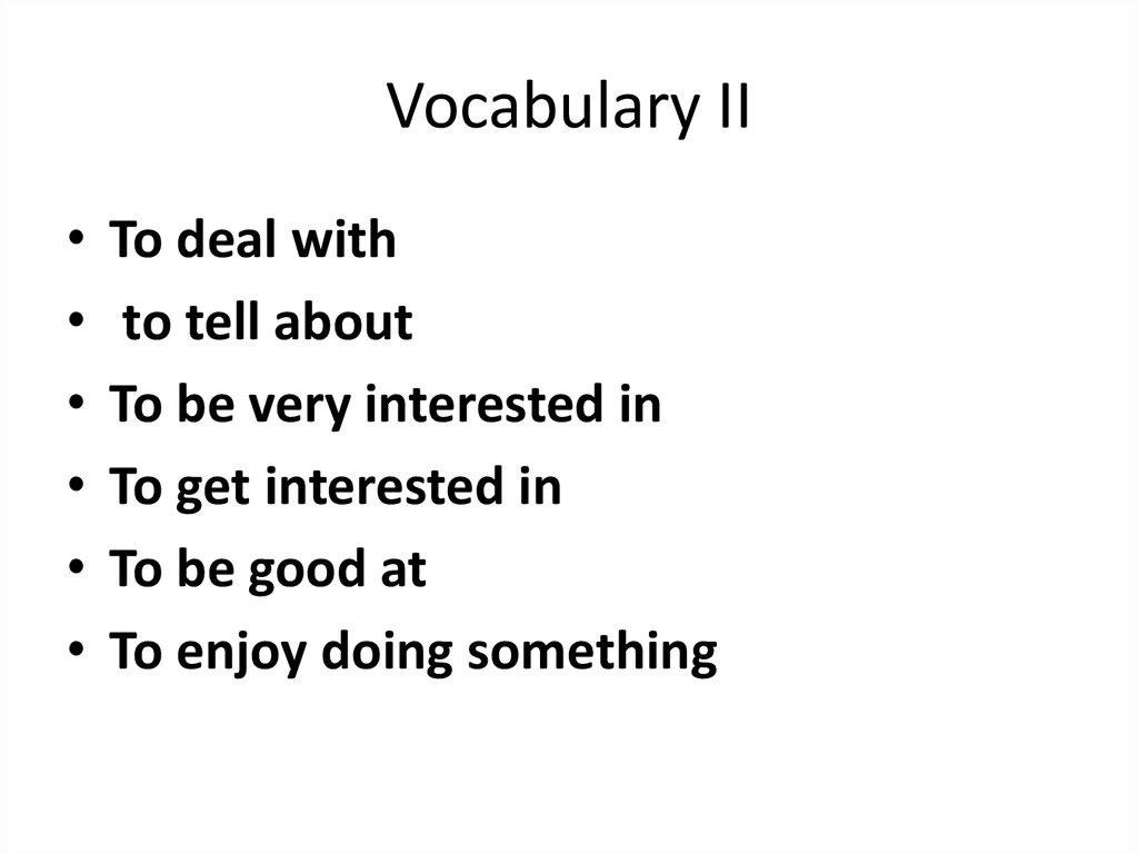 Vocabulary II