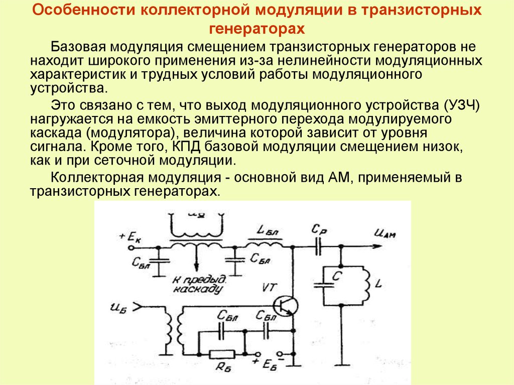 Структурную схему генератора высокой частоты в режиме внешней амплитудной модуляции