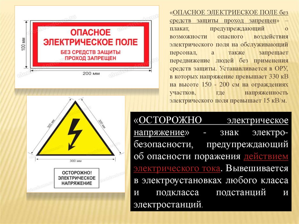 Запрещающие плакаты в электроустановках
