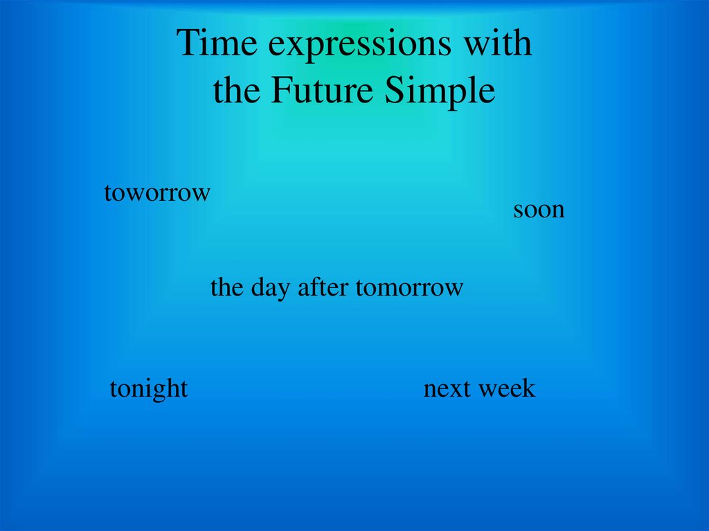 Time expressions with the Future Simple