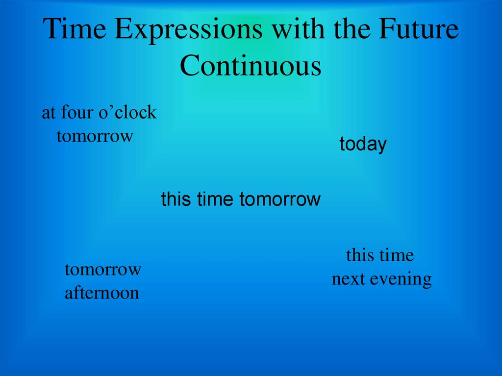 Future Continuous Time Expressions