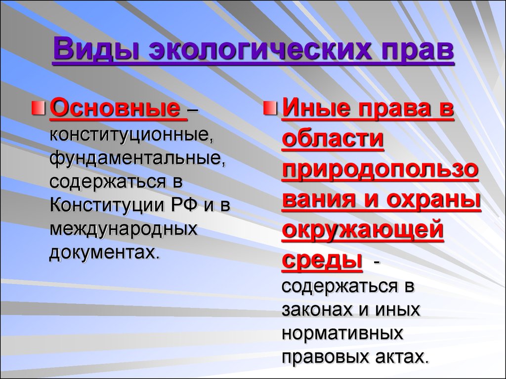 Окружающих вид. Виды экологических прав. Виды экологических прав граждан. Вилы экологичесеого право. Экологическое право виды.