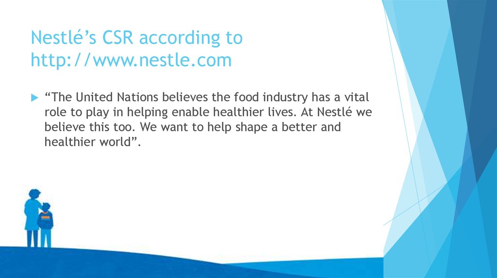 Nestlé’s CSR according to http://www.nestle.com